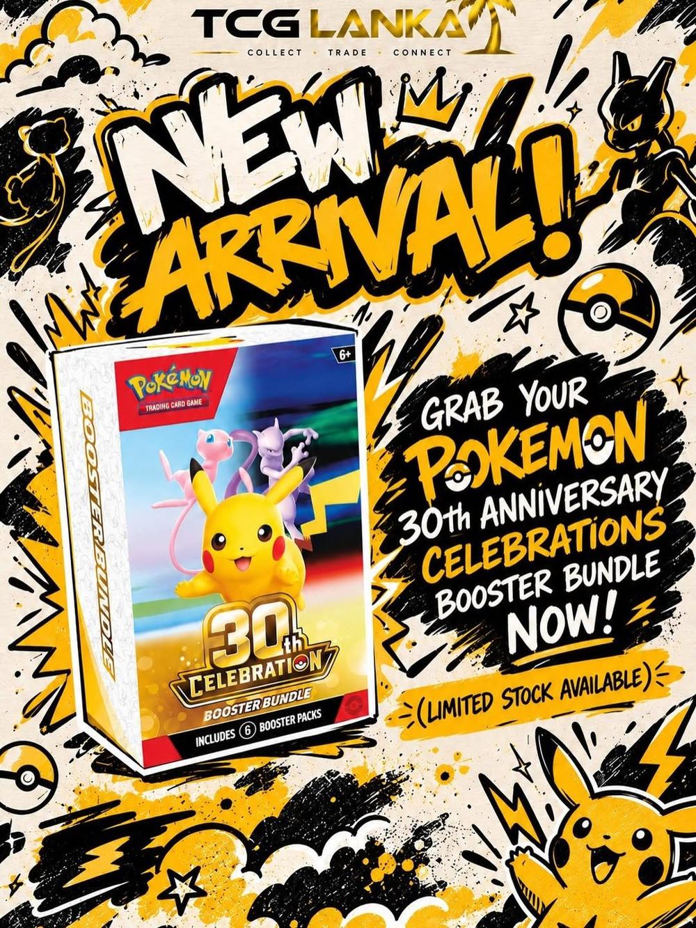 New arrival: Pokémon 30th Anniversary Celebrations booster bundle poster